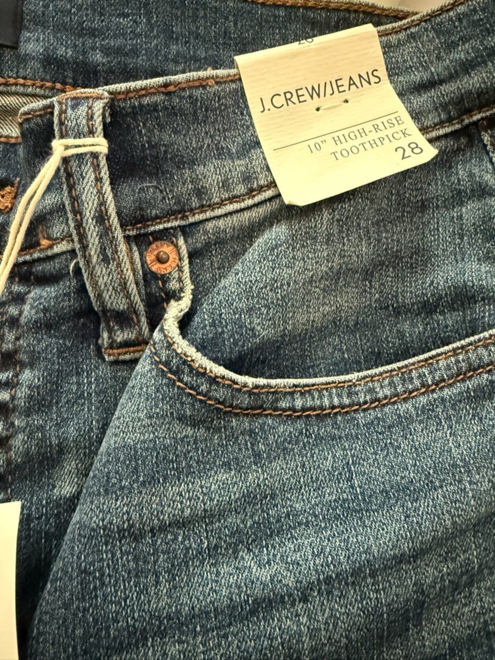 J. Crew Blue Denim High-Rise Toothpick Jeans